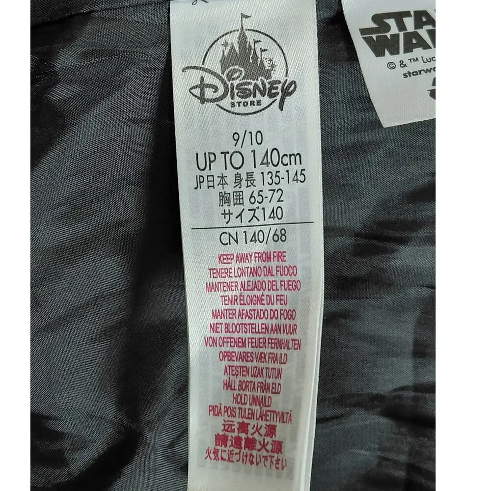 Disney Store Star Wars Black Quilted Faux Leather Jacket Boys Size 9/10